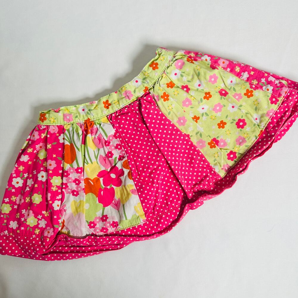 Gymboree Spring Floral Patchwork Color Block Skirt Sz 2T